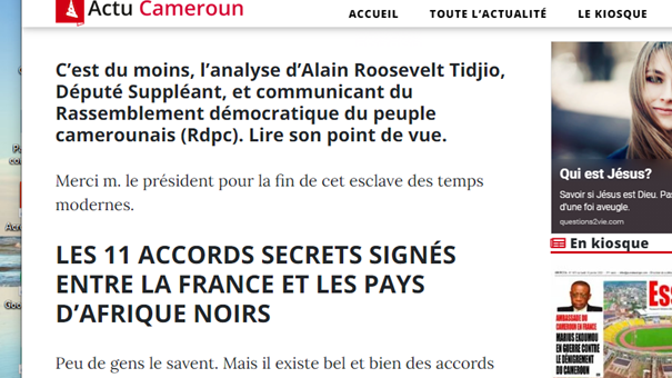  Fact-checking : 46 accords bilatéraux entre le Cameroun et la France en vigueur.