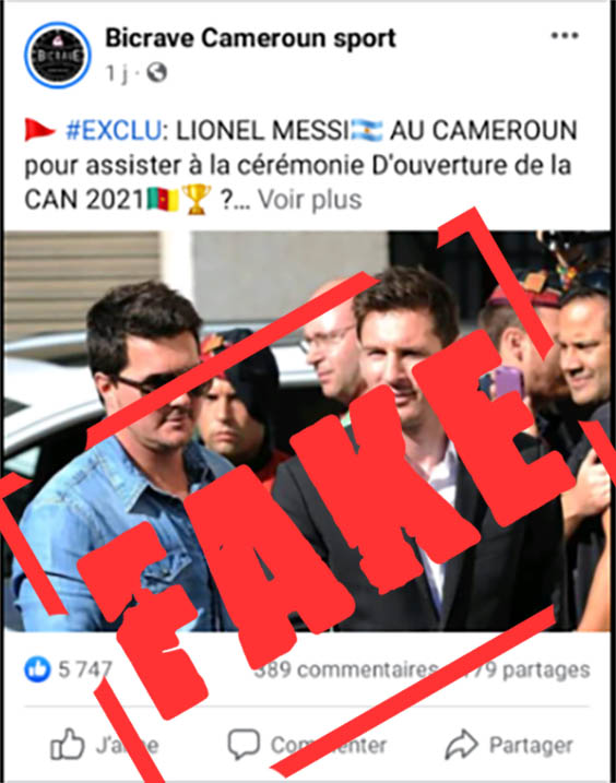 Fact-checking : Faux, Lionel Messi n’était pas au Cameroun