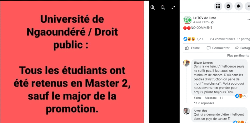 Université de Ngaoundéré fact-cheking