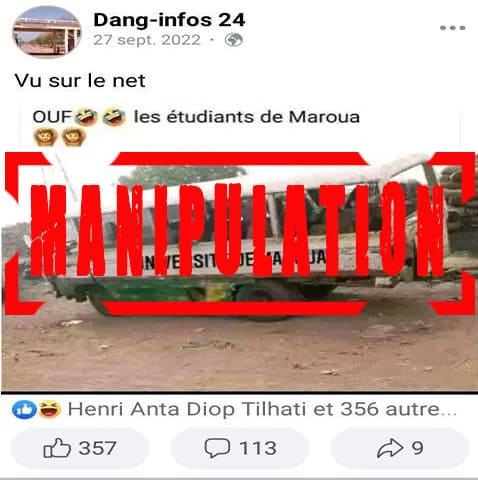 Manipulation : faux, ce bus n’est pas celui de l’Université de Maroua