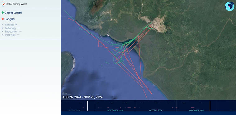 Capturing the presence of Hongda and Chang Long 6 in Cameroon’s EEZ completed on November 26, 2024